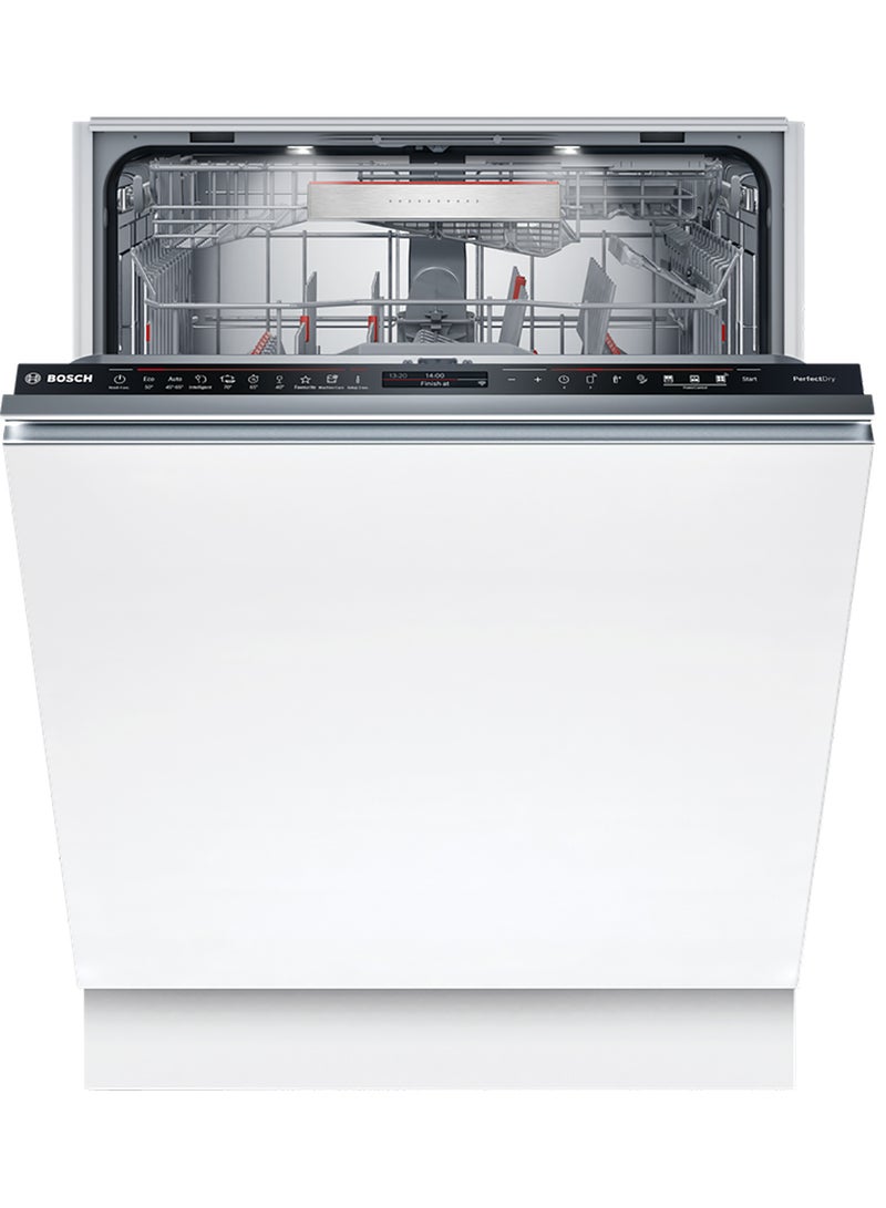 بوش Fully Integrated Dishwasher with Flexible Loading, Stainless Steel, with SilencePlus and AquaStop 2400 W SMV8ZDX86M White  - Image 1