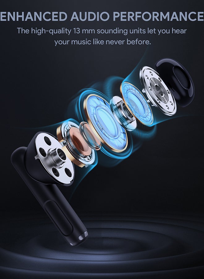 Aukey - EP-M2 Move Air True Wireless Earbuds، BT 5.3, IPX4 Waterproof, 20 Battrey Life, 3.5g Weight Black - Image 1