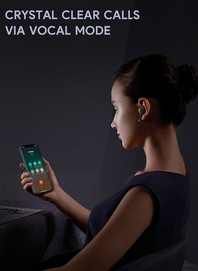 Aukey - EP-M2 Move Air True Wireless Earbuds، BT 5.3, IPX4 Waterproof, 20 Battrey Life, 3.5g Weight Black - Image 1