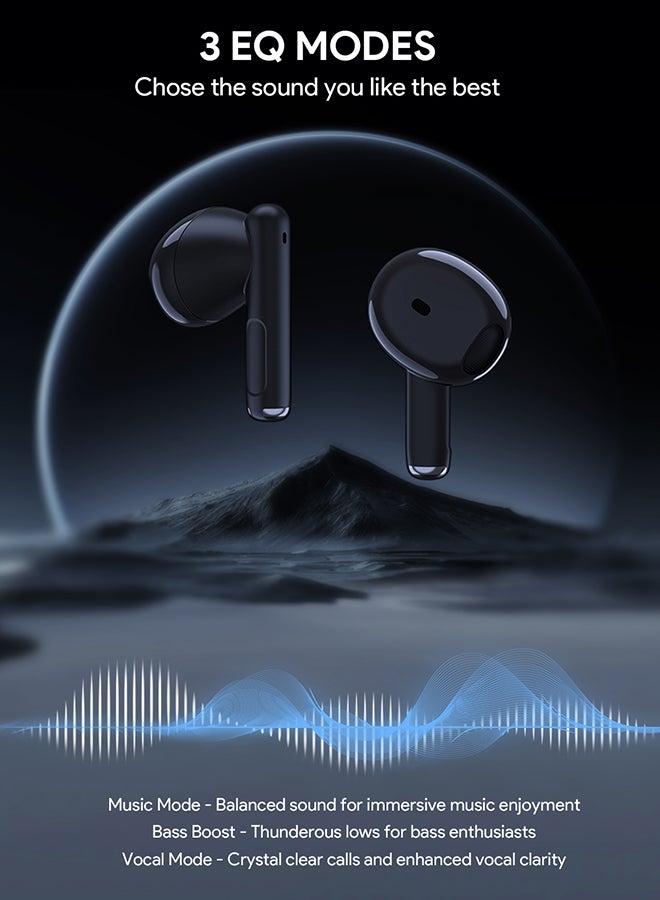 Aukey - EP-M2 Move Air True Wireless Earbuds، BT 5.3, IPX4 Waterproof, 20 Battrey Life, 3.5g Weight Black - Image 1
