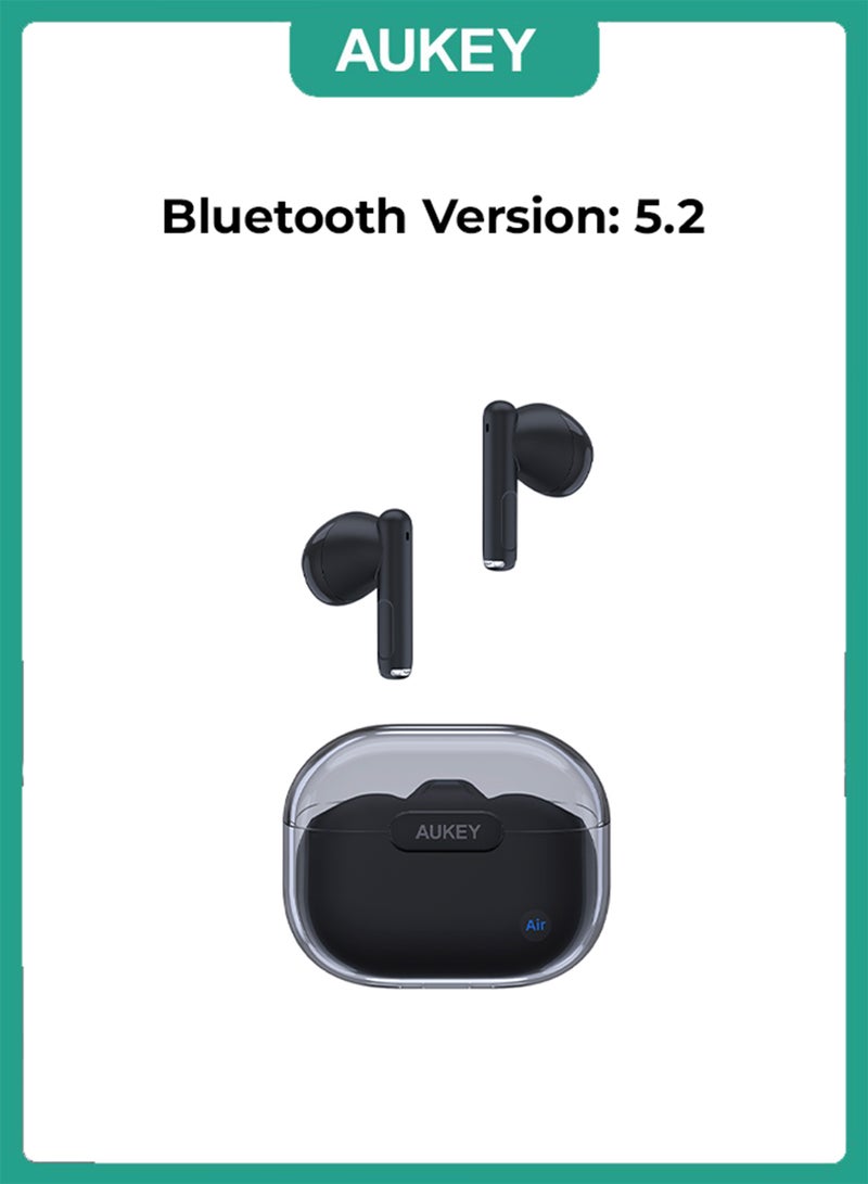 Aukey EP-M2 Move Air True Wireless Earbuds، BT 5.3, IPX4 Waterproof, 20 Battrey Life, 3.5g Weight Black - Image 2