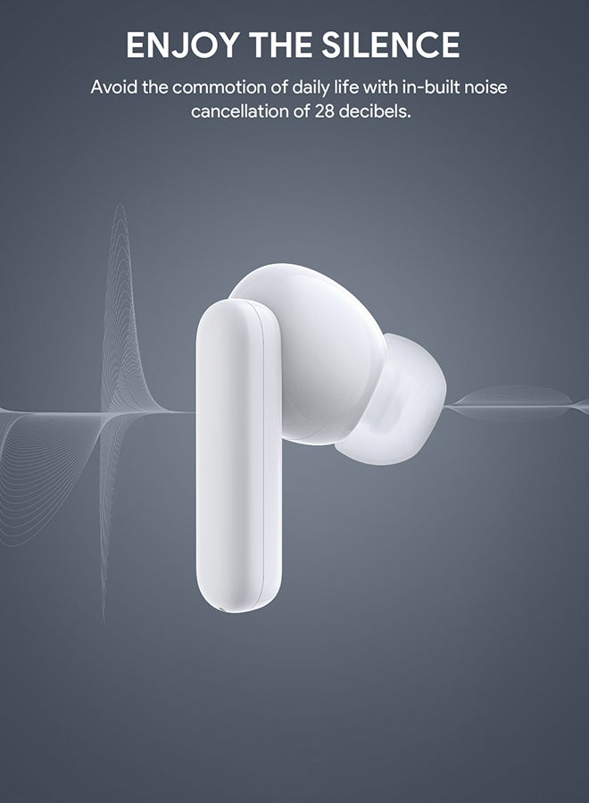 Aukey - True Wireless Earbuds with ANC Active Noise Cancellation، BT 5.2, IPX5 Waterproof Battery Life 24 hours, 4g Weight, EP-M1NC White - Image 1