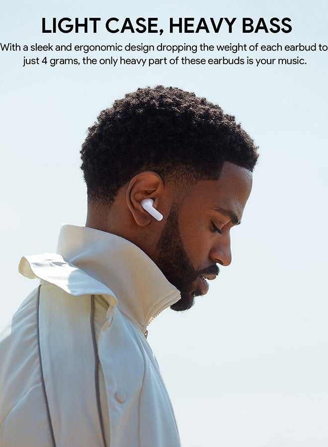 Aukey - True Wireless Earbuds with ANC Active Noise Cancellation، BT 5.2, IPX5 Waterproof Battery Life 24 hours, 4g Weight, EP-M1NC White - Image 1