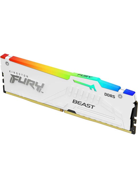Fury Beast White RGB 64GB (2x32GB) 6000MT/s CL40 DDR5 XMP DIMM | Infrared Syncing | Fury CTRL Software | Overclocking | Plug N Play | Intel XMP 3.0 | Kit of 2 | KF560C40BWAK2-64 white