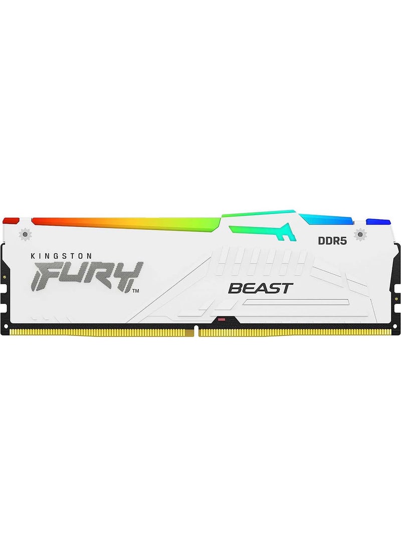 Kingston Fury Beast White RGB 64GB (2x32GB) 6000MT/s CL40 DDR5 XMP DIMM | Infrared Syncing | Fury CTRL Software | Overclocking | Plug N Play | Intel XMP 3.0 | Kit of 2 | KF560C40BWAK2-64 white  - Image 2