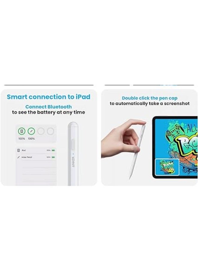 Anker - Anker Pencil Drawing Stylus Pen Capacitive Pencil Screen Pen For Apple iPad/iPad Pro/Air/mini White - Image 1