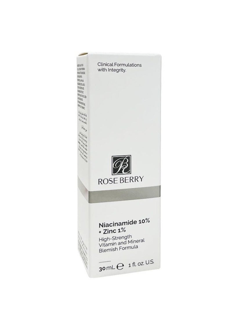 Niacinamide 10% + Zinc 1% High Strength Vitamin And Mineral Blemish Formula Clear 30ml