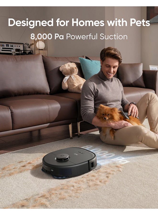 إيوفي - مكنسة وممسحة eufy X10 Pro Omni Robot مع شفط 8000 باسكال، ممسحة مزدوجة مع رفع تلقائي 12 مم واكتشاف السجاد، تجنب العوائق بالذكاء الاصطناعي، غسيل ممسحة تلقائي، تجفيف ذاتي، تفريغ ذاتي، إعادة تعبئة ذاتية - Image 1