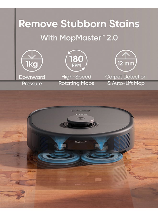 إيوفي - مكنسة وممسحة eufy X10 Pro Omni Robot مع شفط 8000 باسكال، ممسحة مزدوجة مع رفع تلقائي 12 مم واكتشاف السجاد، تجنب العوائق بالذكاء الاصطناعي، غسيل ممسحة تلقائي، تجفيف ذاتي، تفريغ ذاتي، إعادة تعبئة ذاتية - Image 1