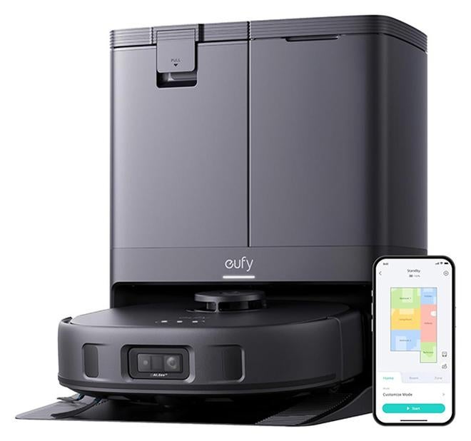 eufy X10 Pro Omni Robot Vacuum and Mop with 8,000 Pa Suction, Dual Mops with 12 mm Auto-Lift and Carpet Detection, AI Obstacle Avoidance, Auto Mop Washing, Self-Drying, Self-Emptying, Self-Refilling 20 W T2351 black - Image 1