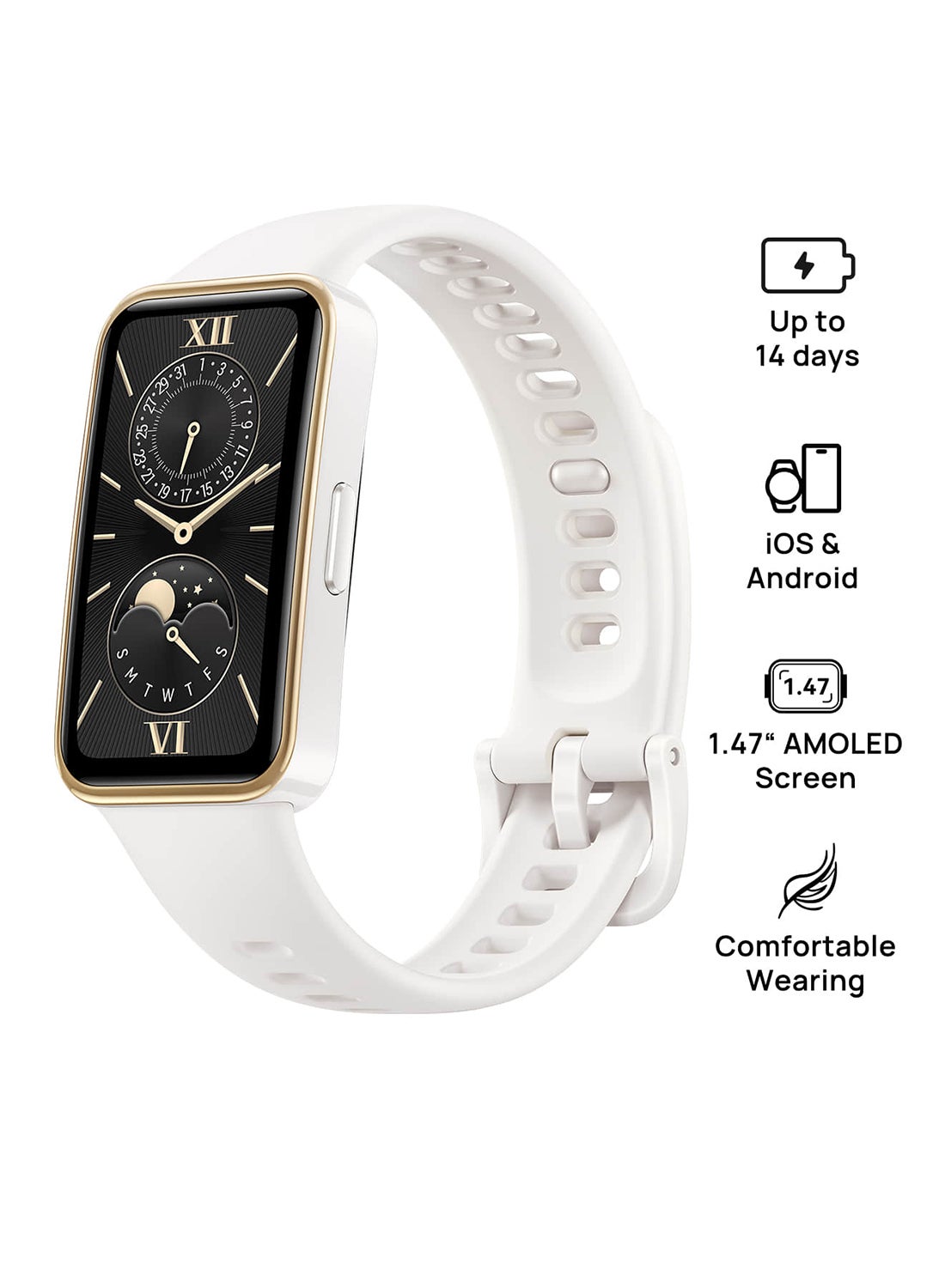 HUAWEI Band 9 Smart Watch, Ultra-Thin Design And Comfortable Wearing, Scientific Sleep Analysis, Durable Battery Life, IOS And Android White 