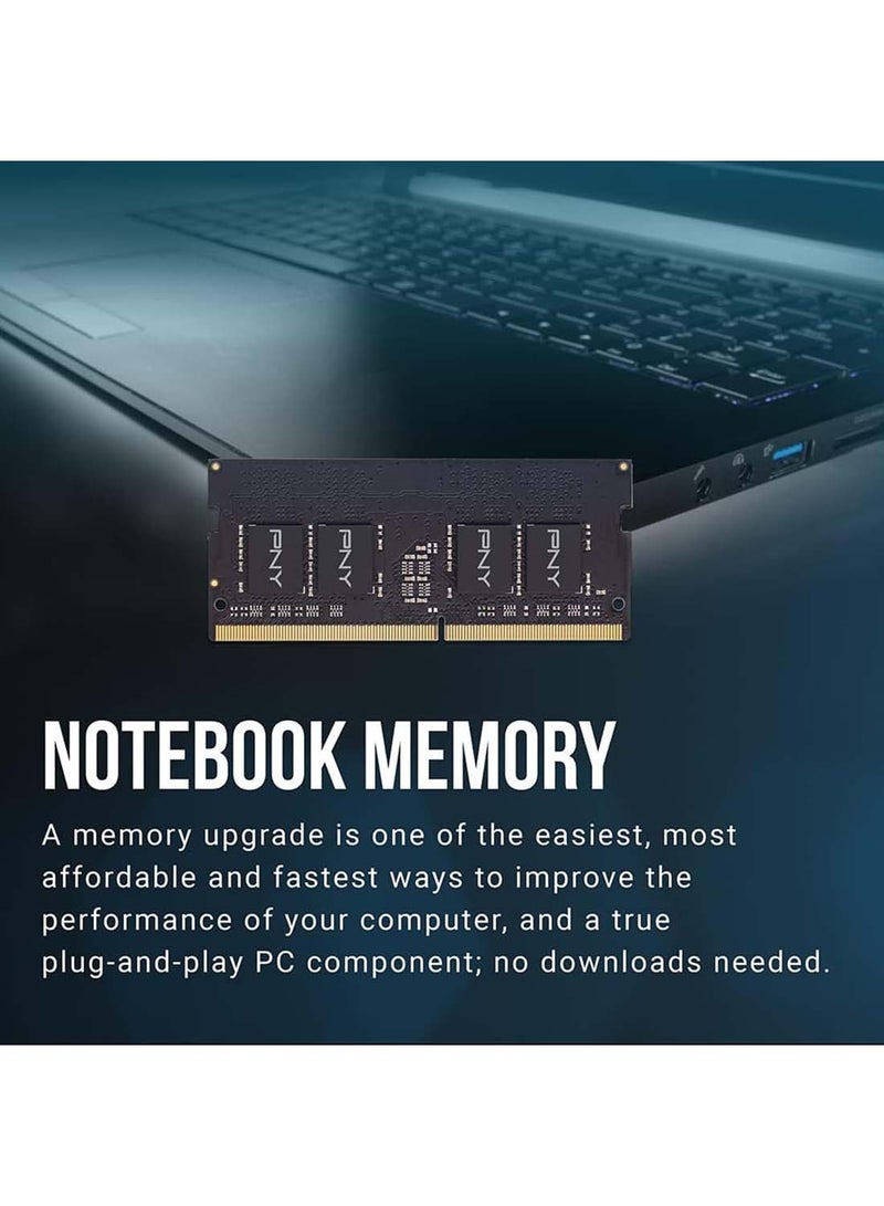بي إن واي مجموعة ذاكرة كمبيوتر محمولة/دفترية (SODIMM) بسعة 8 جيجابايت DDR4 DRAM بسرعة 3200 ميجاهرتز (PC4-25600) CL22 (متوافقة مع 2933 ميجاهرتز، أو 2666 ميجاهرتز، أو 2400 ميجاهرتز، أو 2133 ميجاهرتز) 1.2 فولت - MN8GSD43200-TB - Image 4