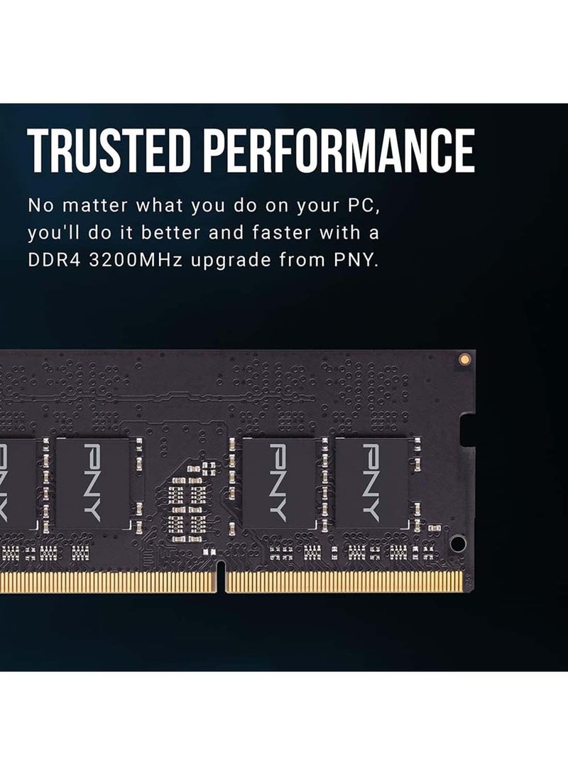 بي إن واي مجموعة ذاكرة كمبيوتر محمولة/دفترية (SODIMM) بسعة 8 جيجابايت DDR4 DRAM بسرعة 3200 ميجاهرتز (PC4-25600) CL22 (متوافقة مع 2933 ميجاهرتز، أو 2666 ميجاهرتز، أو 2400 ميجاهرتز، أو 2133 ميجاهرتز) 1.2 فولت - MN8GSD43200-TB - Image 3