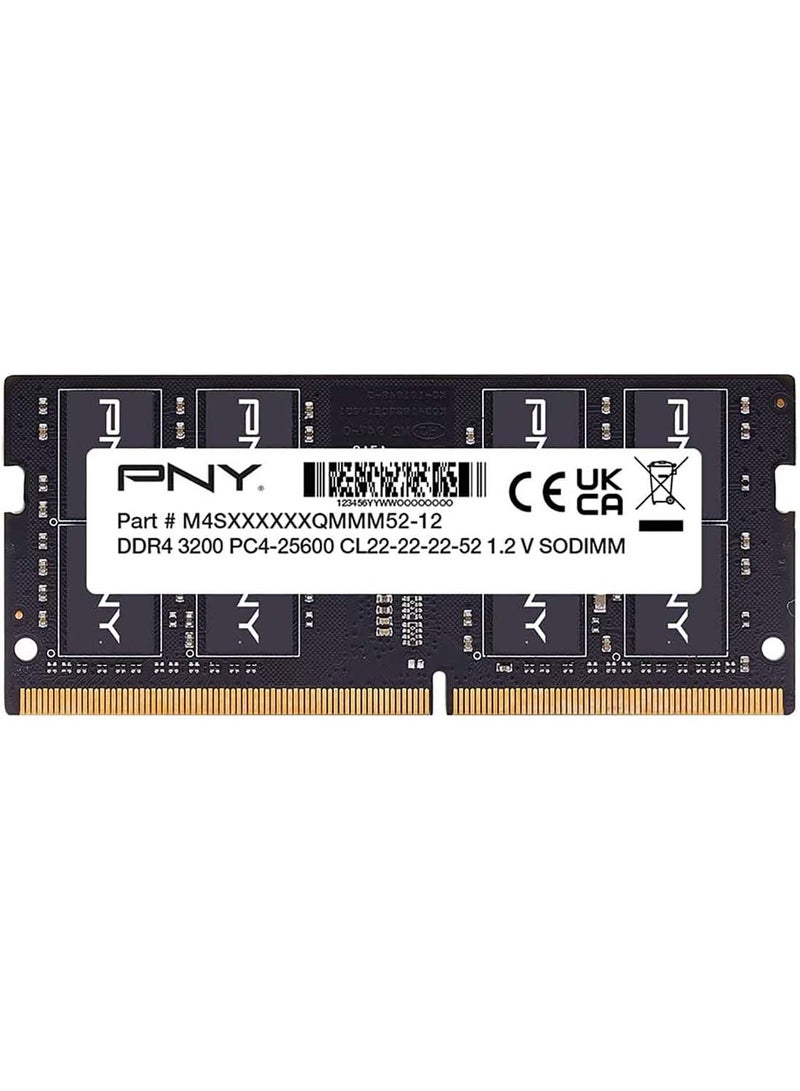 بي إن واي - الأداء 16 جيجابايت DDR4 DRAM 3200 ميجا هرتز (PC4-25600) CL22 (متوافق مع 2933 ميجا هرتز أو 2666 ميجا هرتز أو 2400 ميجا هرتز أو 2133 ميجا هرتز) مجموعة ذاكرة الكمبيوتر المحمول/الكمبيوتر المحمول (SODIMM) 1.2 فولت - MN16GSD43200-TB - Image 1