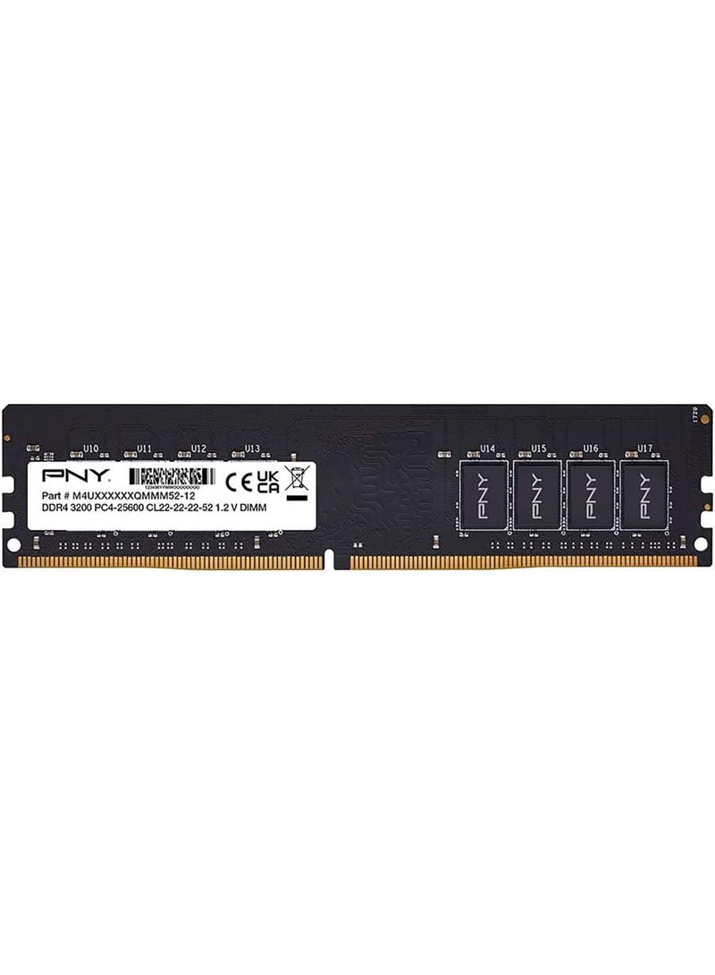 PNY Performance 8GB DDR4 DRAM 3200MHz (PC4-25600) CL22 (Compatible with 2666MHz, 2400MHz or 2133MHz) 1.2V Desktop (DIMM) Computer Memory – MD8GSD43200-TB  - Image 1