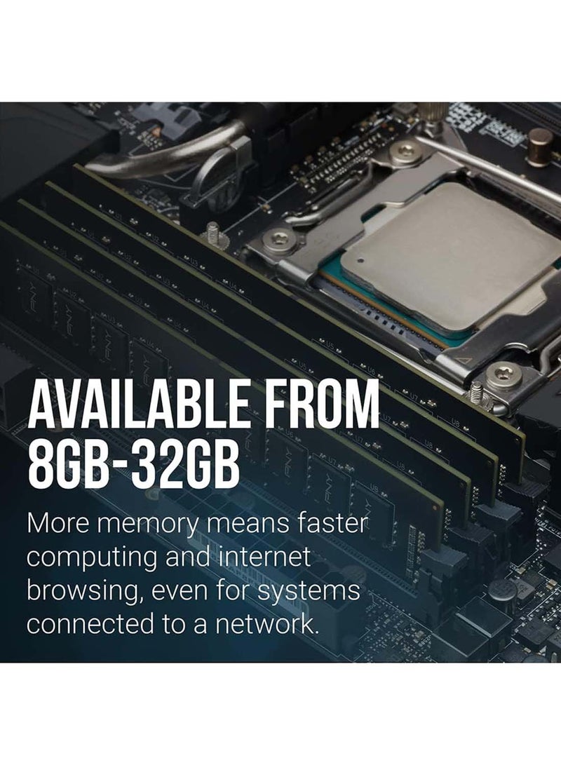 PNY Performance 8GB DDR4 DRAM 3200MHz (PC4-25600) CL22 (Compatible with 2666MHz, 2400MHz or 2133MHz) 1.2V Desktop (DIMM) Computer Memory – MD8GSD43200-TB  - Image 4