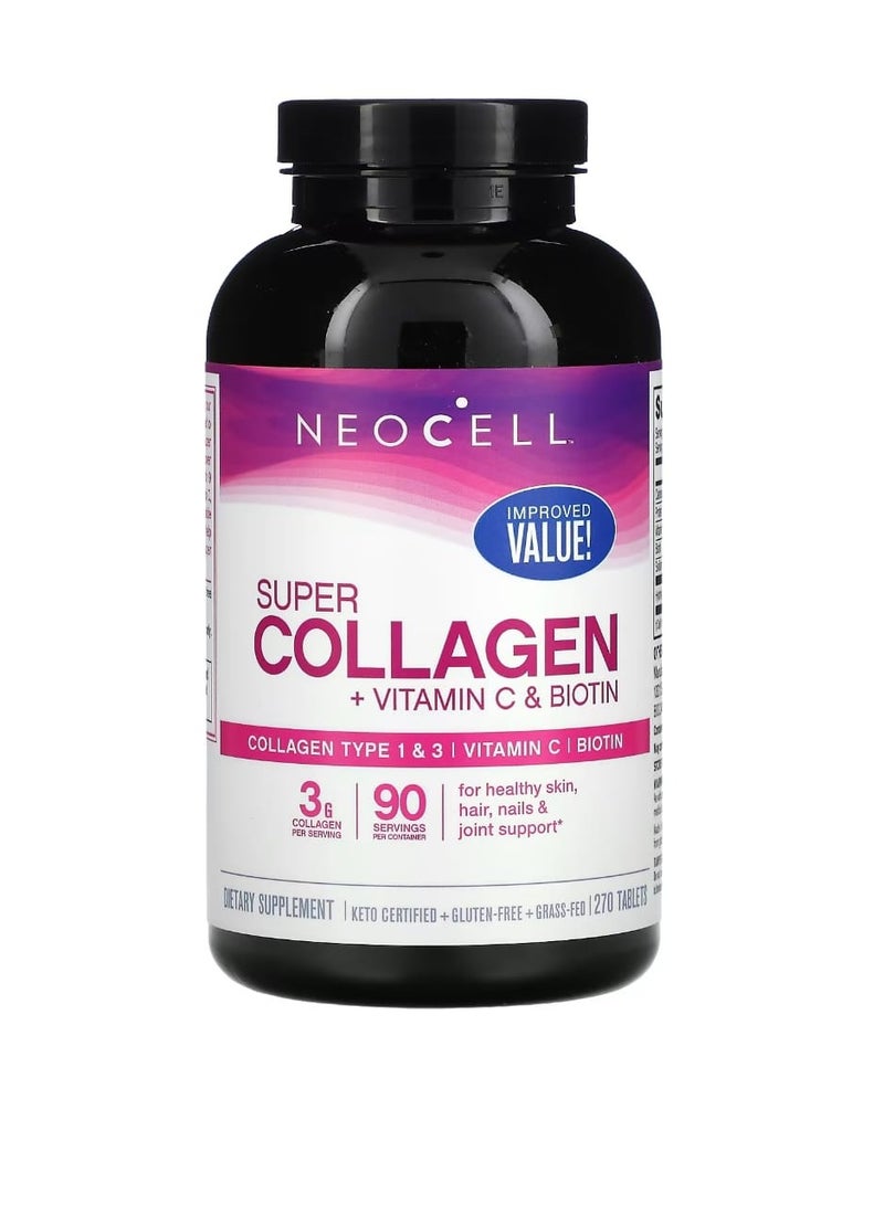 NEOCELL Super Collagen  Vitamin C & Biotin 270 Tablets  - Image 1