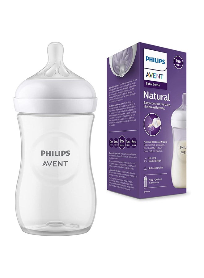 زجاجة حليب أطفال ناتشورال ريسنس مع فتحة تهوية خالية من الهواء سعة 260 مل - Image 1