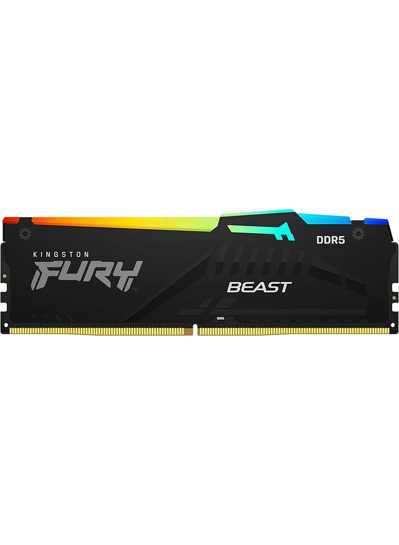 Kingston - Fury Beast DDR5 RGB 32GB 5600MT/s DDR5 CL40 DIMM Desktop Gaming Memory Single Module KF556C40BBA 32 - Image 1