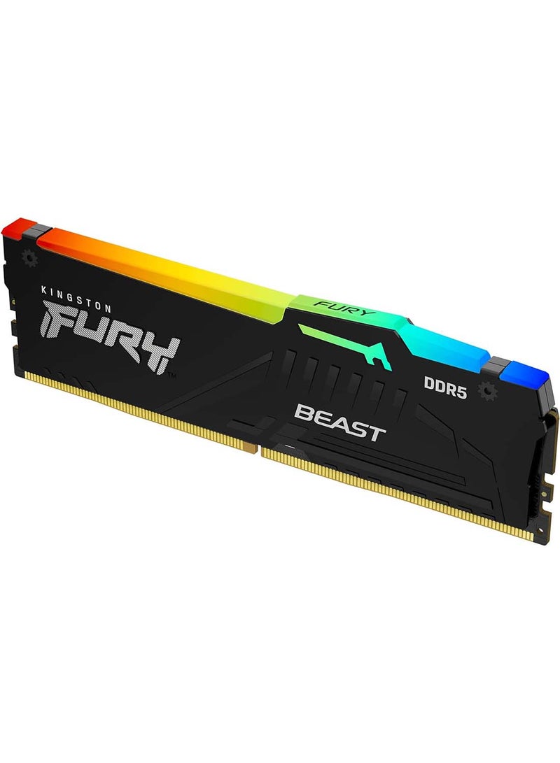 Kingston - Fury Beast DDR5 RGB 32GB 5600MT/s DDR5 CL40 DIMM Desktop Gaming Memory Single Module KF556C40BBA 32 - Image 1