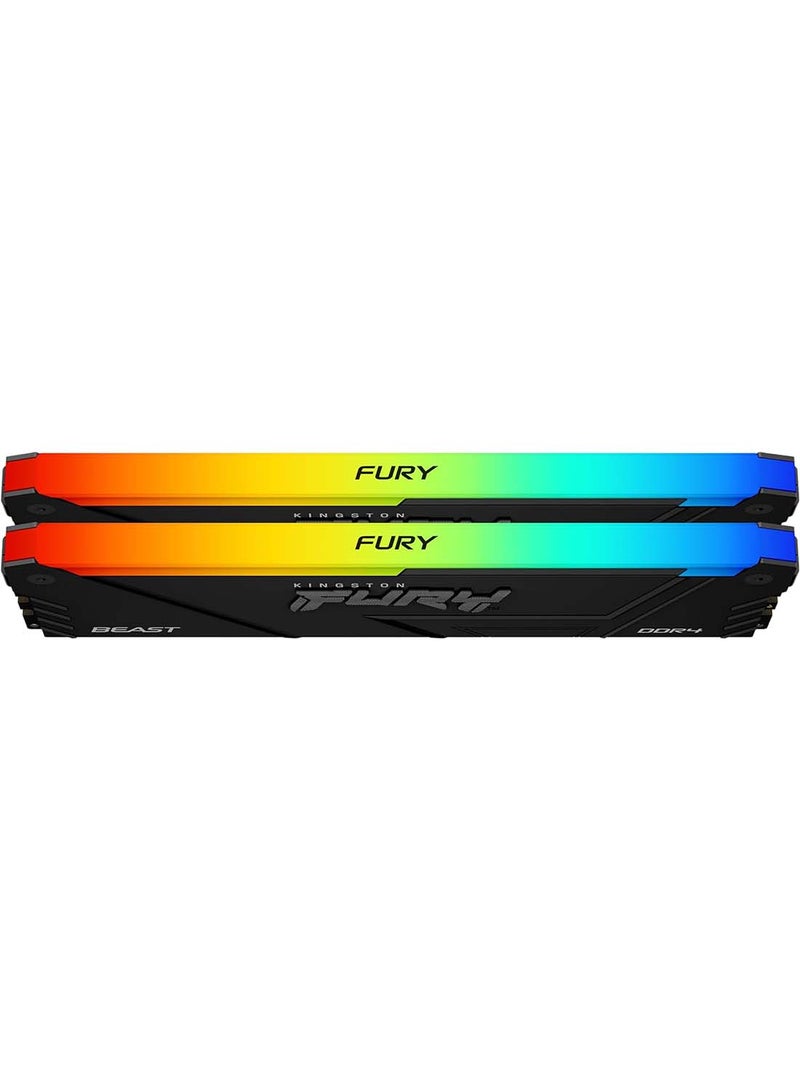 كينغستون - ذاكرة كمبيوتر FURY Beast RGB 32GB 3600MT/s DDR4 CL18 DIMM (مجموعة من 2) KF436C18BB2AK2/32 - Image 1