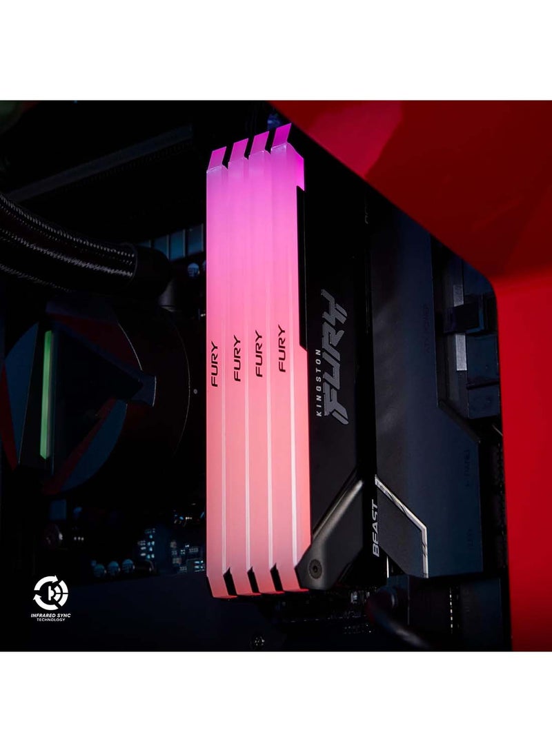 كينغستون - ذاكرة كمبيوتر FURY Beast RGB 32GB 3600MT/s DDR4 CL18 DIMM (مجموعة من 2) KF436C18BB2AK2/32 - Image 1