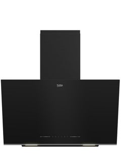 Beko Decorative Angled Hood - 60 Cm - Black Glass - With or Without Chimney - Charcoal Filter - BHCA66641BFBHSE 7704331227 Black 