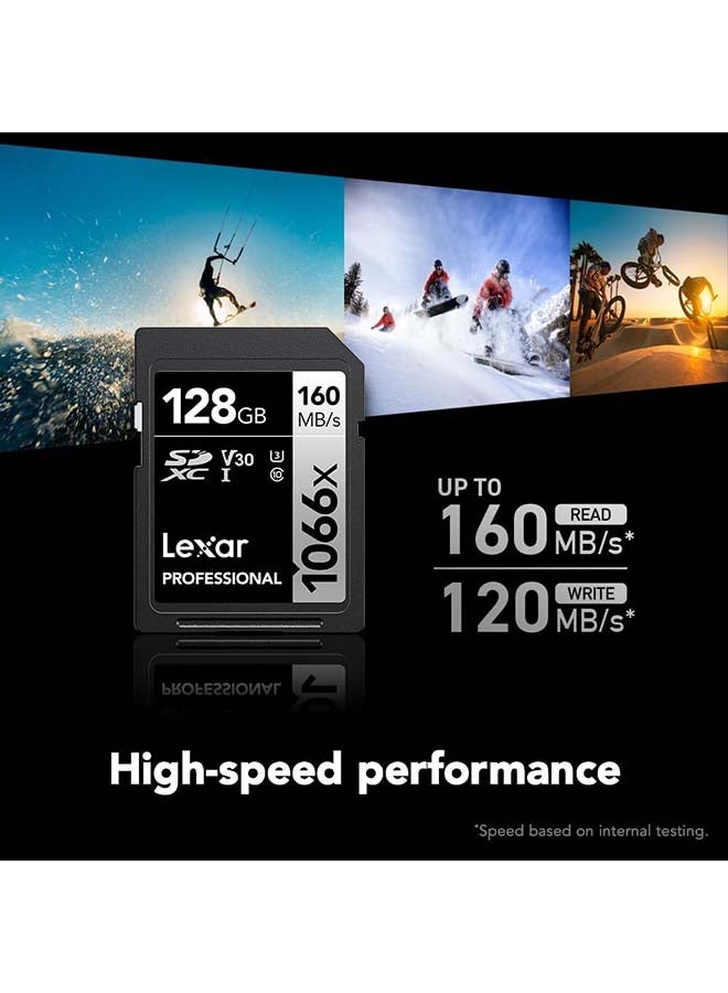 Lexar Professional 1066x 128GB SDXC UHS-I Card Silver Series, Up to 160MB/s Read, for DSLR and Mirrorless Cameras (LSD1066128G-BNNNU) 128 GB  - Image 2