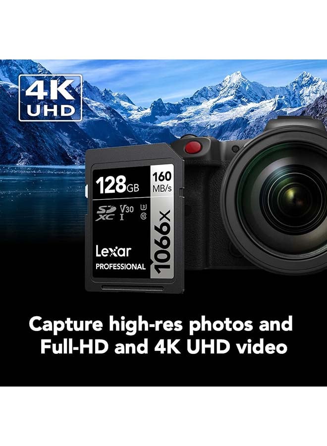 Lexar Professional 1066x 128GB SDXC UHS-I Card Silver Series, Up to 160MB/s Read, for DSLR and Mirrorless Cameras (LSD1066128G-BNNNU) 128 GB  - Image 3