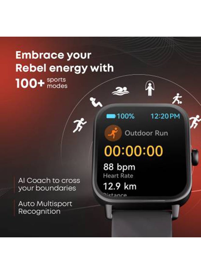 fastrack - Titan Revoltt X Smart Watch 1.83 Inch TFT Square Display, BT Calling, HRM, SpO2, AI Voice Black - Image 1