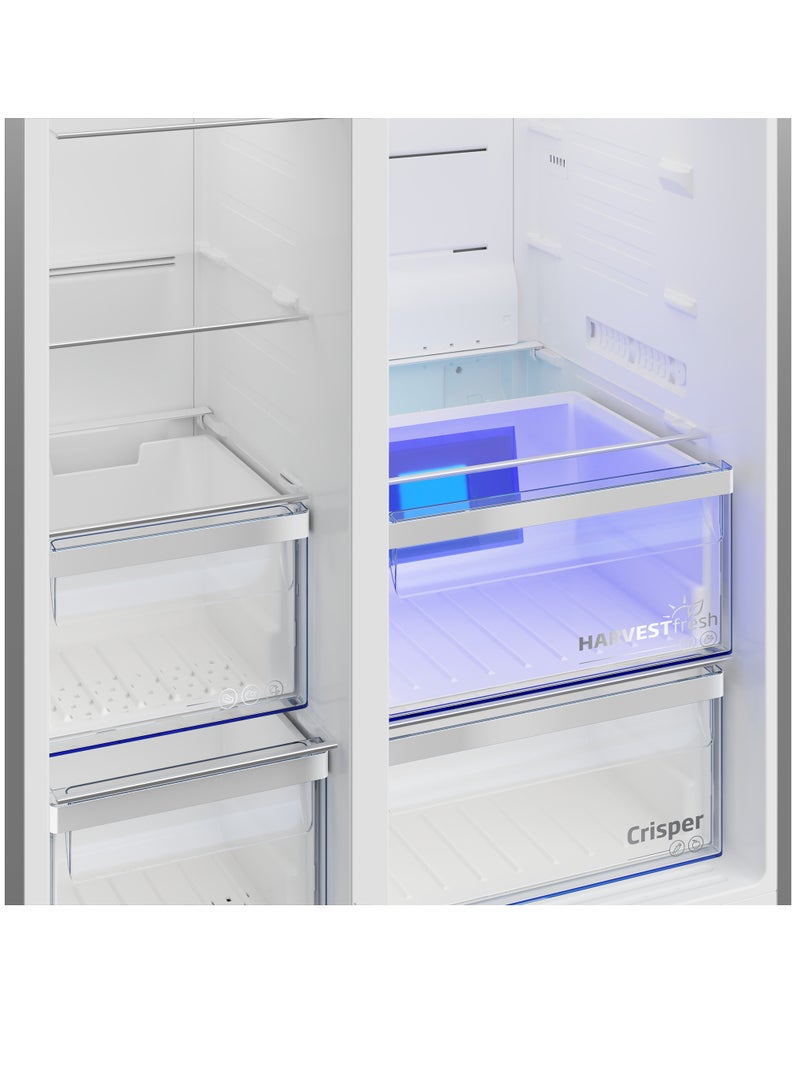 Beko - Side by Side Refrigerator - No-Frost - 525 Litres - Harvest Fresh Technology - ProSmart Inverter Compressor - Direct Water and Ice Dispenser - LED Control Frontal - GN166130XB 7287547932 Prinbia - Image 1