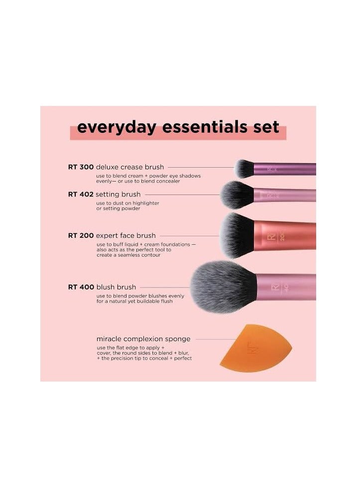 REAL TECHNIQUES - Everyday Essentials Multi Use Brush Set Multicolour Multicolor - Image 1