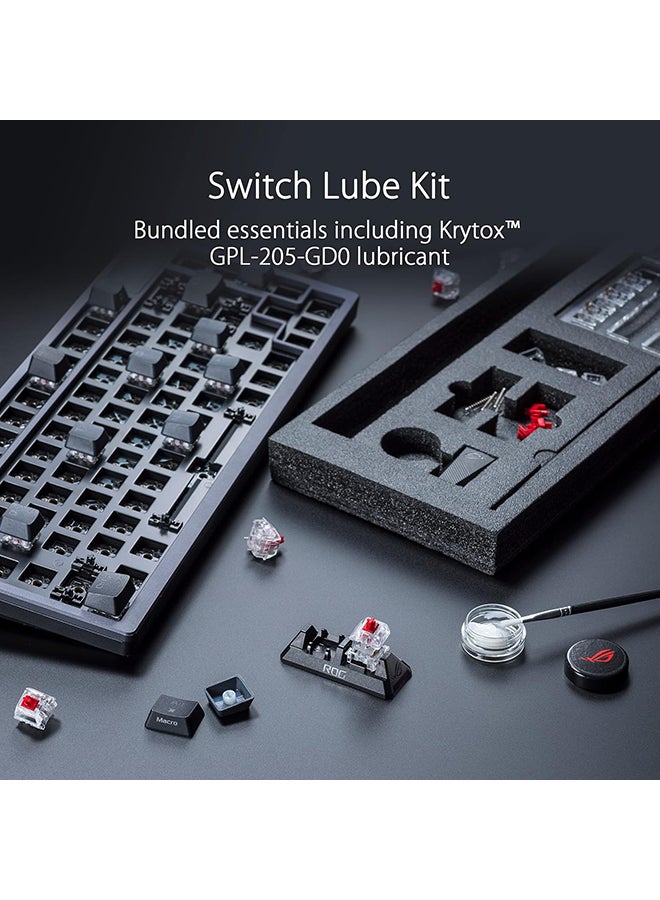 ASUS - ASUS ROG Azoth 75 Wireless DIY Custom Gaming Keyboard, OLED display, Gasket-Mount, Three-Layer Dampening, Hot-Swappable Pre-lubed NX Red Switches & Keyboard Stabilizers, PBT Keycaps, US layout - Image 1
