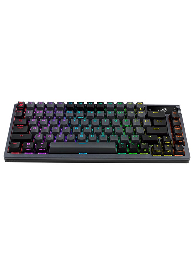 ASUS - ASUS ROG Azoth 75 Wireless DIY Custom Gaming Keyboard, OLED display, Gasket-Mount, Three-Layer Dampening, Hot-Swappable Pre-lubed NX Red Switches & Keyboard Stabilizers, PBT Keycaps, US layout - Image 1