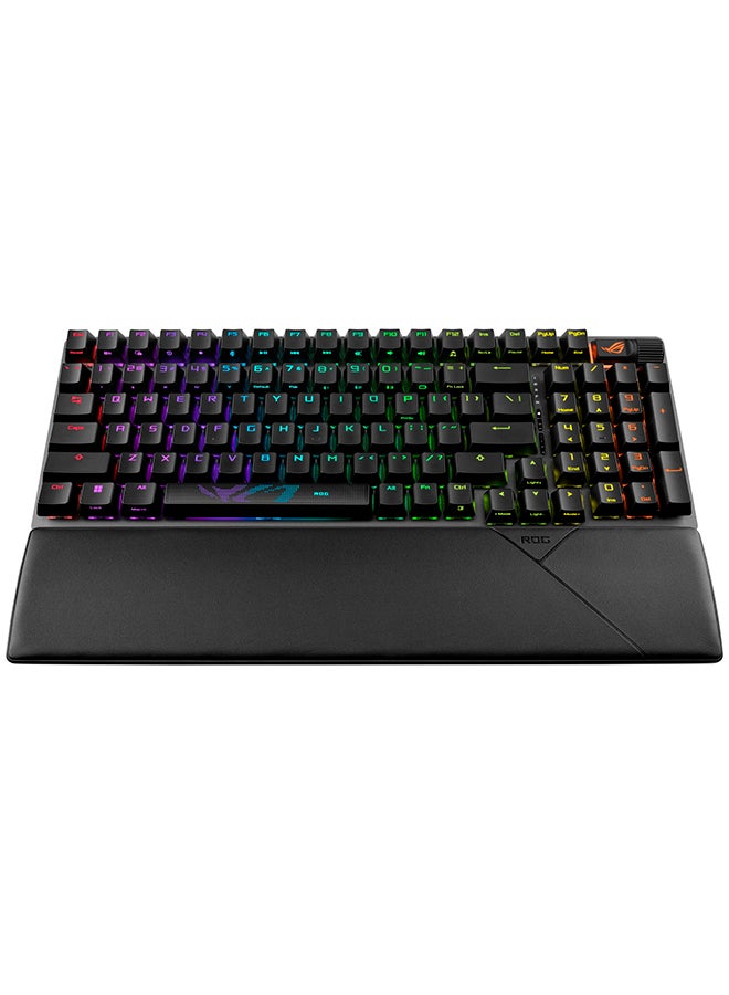 ASUS ROG Strix Scope II 96 Wireless Gaming Keyboard, Tri-Mode Connection, Dampening Foam & Switch-Dampening Pads, Hot-Swappable Pre-lubed ROG NX Snow Switches, PBT Keycaps, RGB-Black