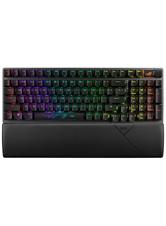 ASUS ROG Strix Scope II 96 Wireless Gaming Keyboard, Tri-Mode Connection, Dampening Foam & Switch-Dampening Pads, Hot-Swappable Pre-lubed ROG NX Snow Switches, PBT Keycaps, RGB-Black
