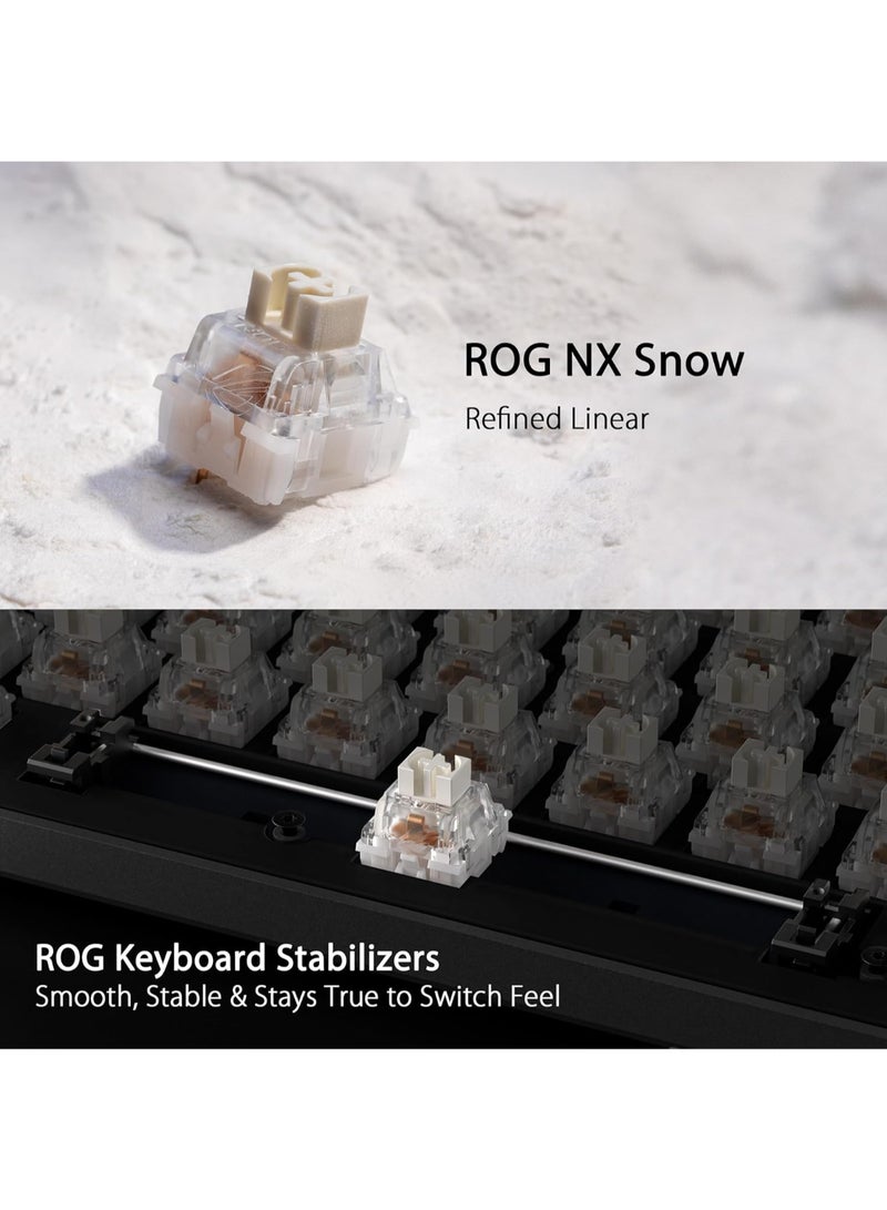 أسوس - لوحة مفاتيح الألعاب اللاسلكية ASUS ROG Strix Scope II 96، اتصال ثلاثي الأوضاع، رغوة مخففة ووسادات ترطيب التبديل، مفاتيح ROG NX Storm مسبقة التشحيم قابلة للتبديل السريع، أغطية مفاتيح PBT، RGB-أسود - Image 1