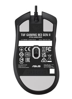 ASUS Asus TUF Gaming M3 Gen II Gaming Mouse, Wired, 59g Lightweight, IP56 dust & Water Resistance, Antibacterial Guard, 8K DPI Optical Sensor, 6 Programmable Buttons, Teflon Mouse Feet, Balck  - Image 2