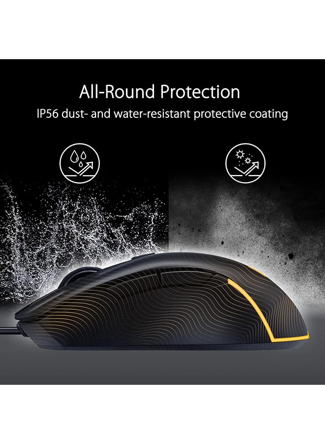 ASUS - Asus TUF Gaming M3 Gen II Gaming Mouse, Wired, 59g Lightweight, IP56 dust & Water Resistance, Antibacterial Guard, 8K DPI Optical Sensor, 6 Programmable Buttons, Teflon Mouse Feet, Balck - Image 1