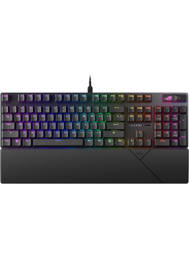 ASUS - ROG Strix Scope II Full-Size Gaming Keyboard, Dampening Foam, Pre-lubed ROG NX Storm Switches, PBT Keycaps, multi-function controls, hotkeys for Xbox Game Bar and recording, RGB - Image 1