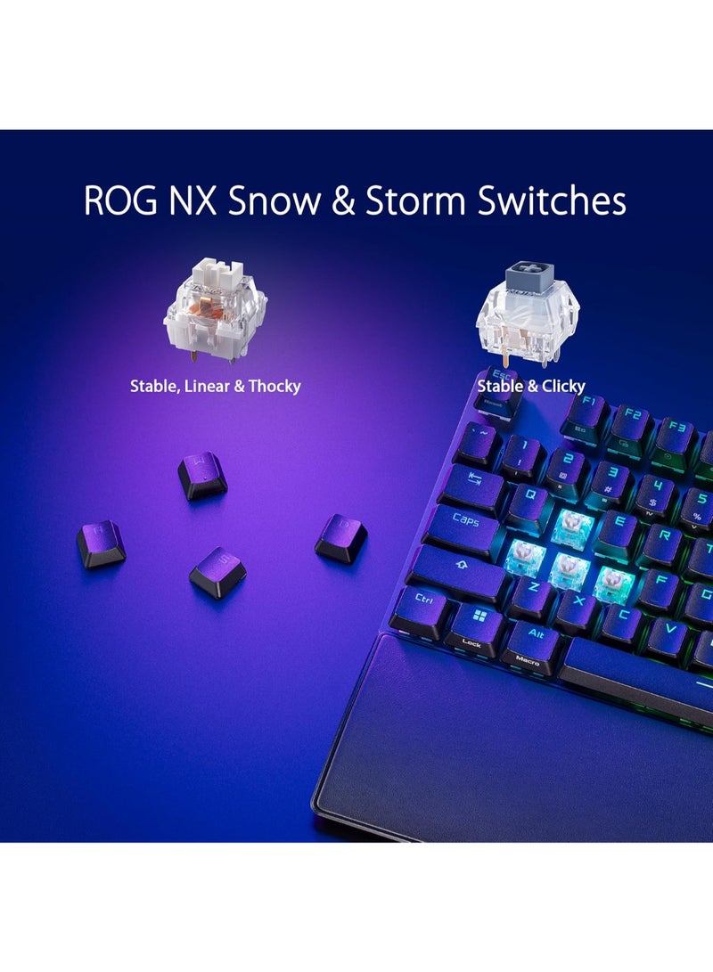 ASUS - ROG Strix Scope II Full-Size Gaming Keyboard, Dampening Foam, Pre-lubed ROG NX Storm Switches, PBT Keycaps, multi-function controls, hotkeys for Xbox Game Bar and recording, RGB - Image 1