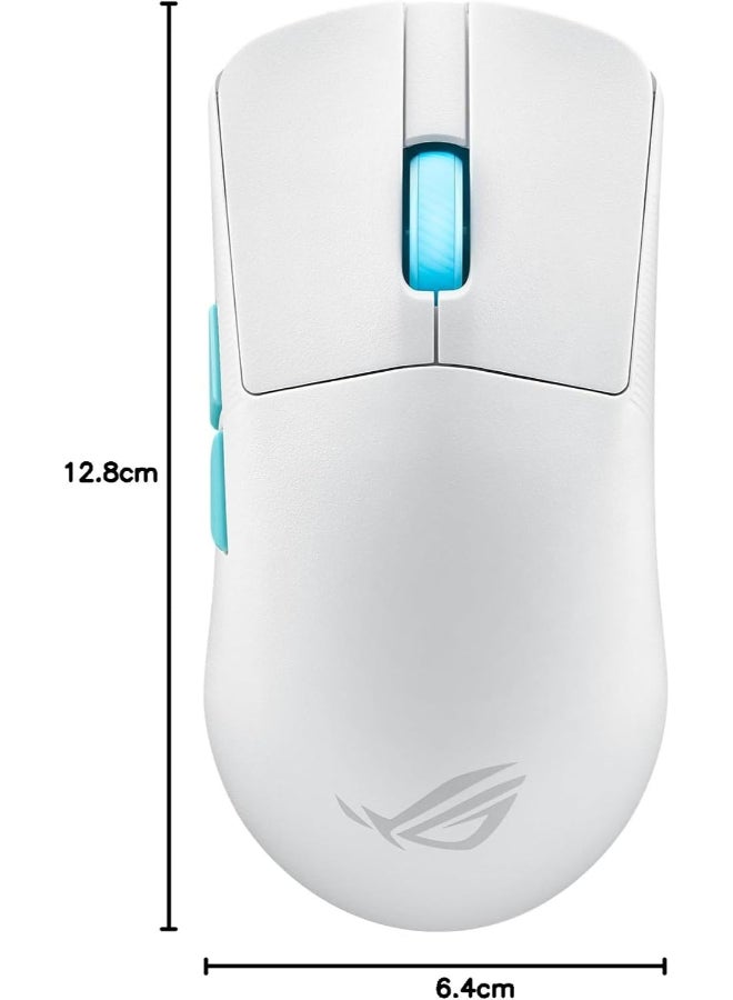 ASUS - Asus ROG Harpe Ace Aim Lab Edition Wireless Gaming Mouse, 54 g Lightweight, 2.4GHz RF, Bluetooth, 36K DPI Sensor, 5 Buttons, ROG SpeedNova, ROG Omni Receiver, Esports & FPS Gaming, White - Image 1
