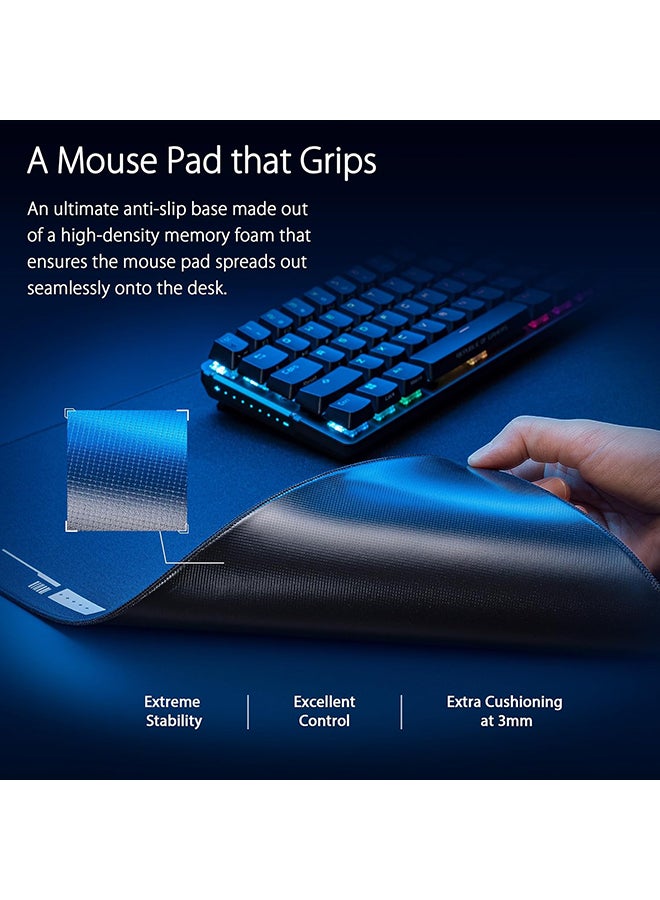 Asus ROG Hone Ace XXL Gaming Mouse Pad, High-density memory foam base, Hybrid Cloth Material, 400 x 900 x 3 mm, Esports & FPS Gaming, Black - Image 5