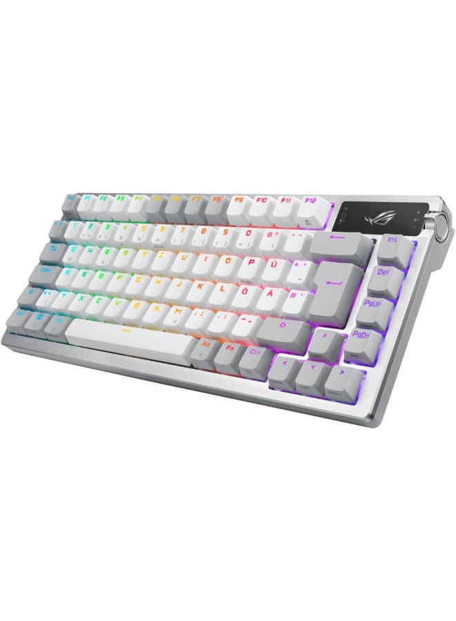 ASUS ASUS ROG Azoth White RGB (QWERTZ layout, 75% keyboard form factor, ROG NX Mechanical switches, OLED display, wireless with Bluetooth or 2.4 GHz RF wireless, USB cable)- White  - Image 3