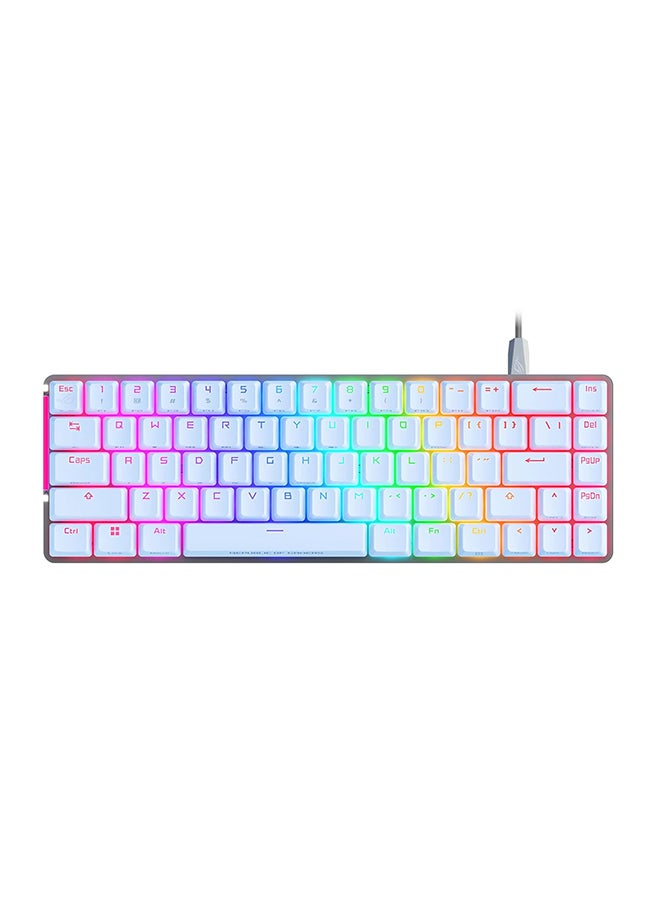 ASUS - ASUS ROG Falchion Ace 65% RGB Compact Gaming Mechanical Keyboard, Lubed ROG NX Red Switches & Switch Stabilizers, Sound-Dampening Foam, PBT Keycaps, Wired with KVM, Three Angles, Cover Case-White - Image 1
