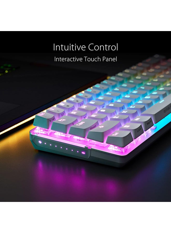 ASUS - ASUS ROG Falchion Ace 65% RGB Compact Gaming Mechanical Keyboard, Lubed ROG NX Red Switches & Switch Stabilizers, Sound-Dampening Foam, PBT Keycaps, Wired with KVM, Three Angles, Cover Case-White - Image 1