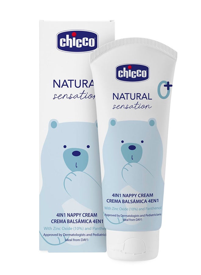 Chicco 4 in 1 Natural Sensation Nappy Cream, 100 ML, 0M+  - Image 1