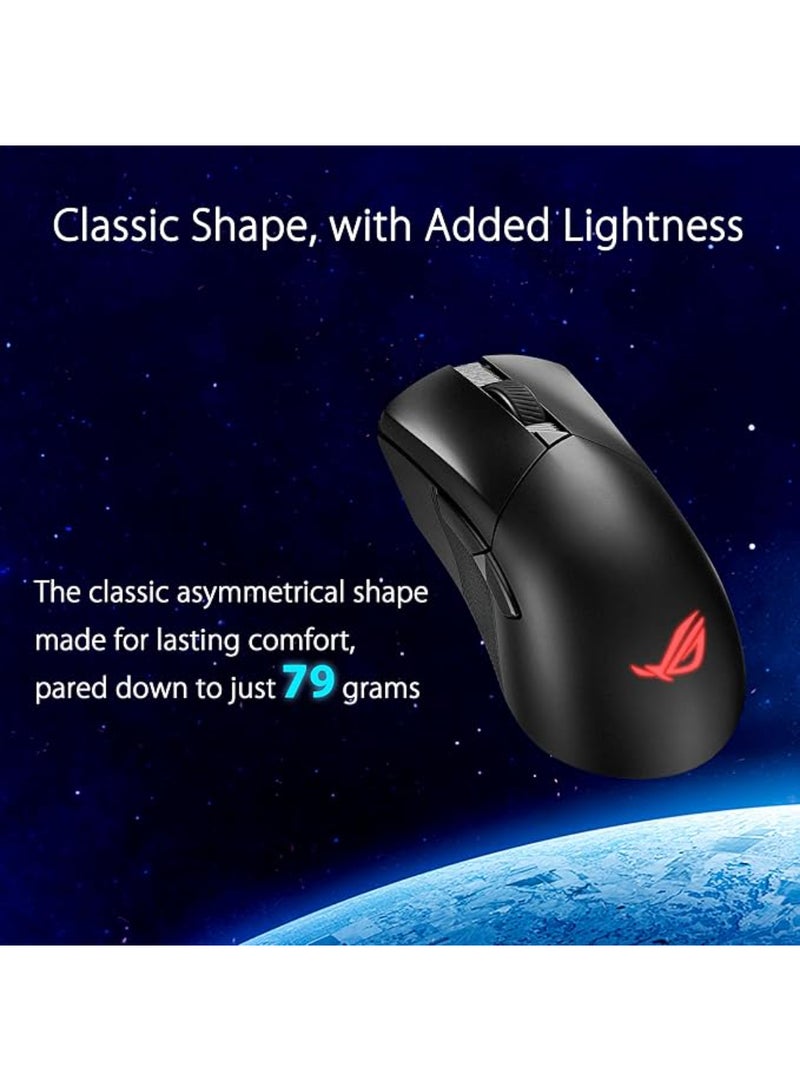 أسوس - ماوس الألعاب اللاسلكي ASUS ROG Gladius III، 3 أوضاع اتصال - سلكي / بلوتوث / تردد راديوي 2.4 جيجا هرتز، مستشعر بصري 19000 نقطة في البوصة، 6 أزرار قابلة للبرمجة، RGB، عمر البطارية 85 ساعة، مريح، أسود - Image 1