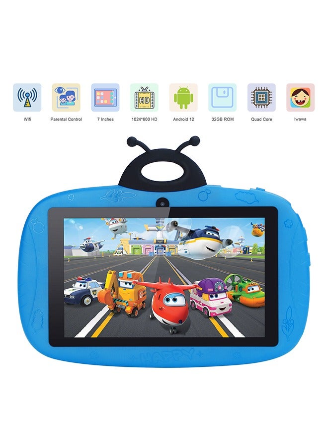 C idea 7 Inch Tablet For Kids, Android 9 Kids 4Gb+64Gb WiFi HD Display Screen Iwawa Dual Camera Children Toddler Safety Educational Learning Tablet With Case For Boys And Girls  - Image 4