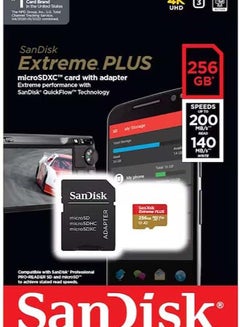 Extreme Plus microSDXC UHS-I Card with Adapter, 256GB, SDSQXBD-256G-AN6MA 256 GB - pnsku/N70053370V/45/_/1710220779/4ef029a7-7c52-4ef2-8379-698250cd40fa